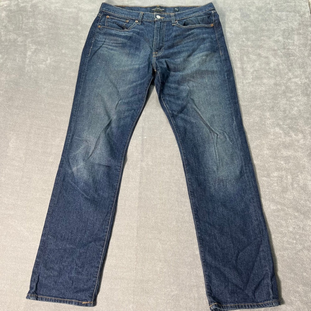 Lucky Brand Mens 121 Slim Jeans 33x32 Medium Wash Denim Casual Classic